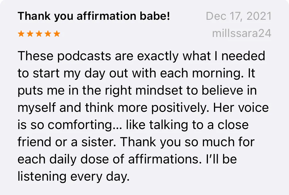 Podcast review: Thank You Affirmation Babe